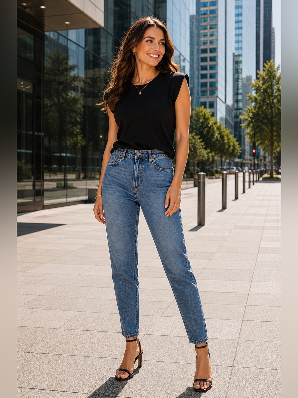 ☀️Neuw Medium Blue High-Rise Straight Leg Jeans